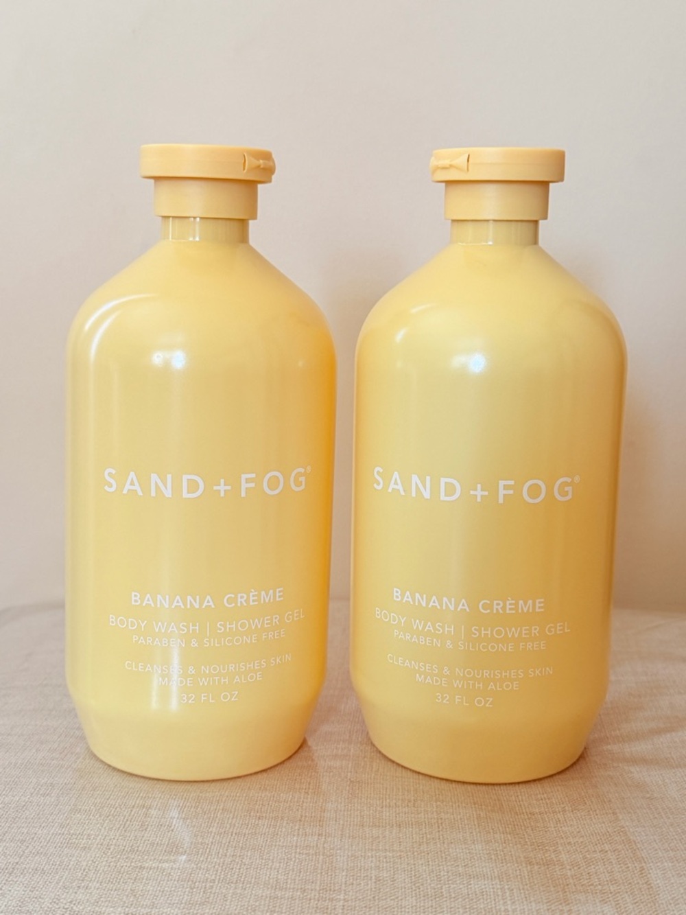 2 X SAND + FOG Banana Creme Body Wash | Shower Gel - Jumbo Size - 32 Oz. EA